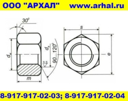 Чертеж разрез гайки